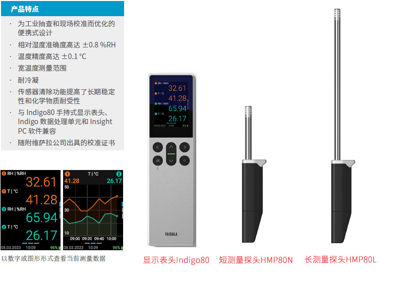 手持式濕度和溫度探頭HMP80產(chǎn)品特點(diǎn)